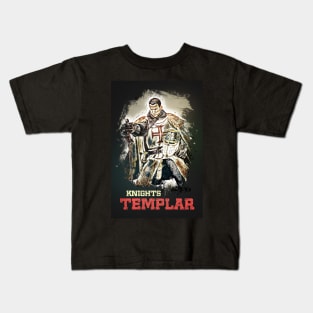 Knights Templar / The crusader / abstract captivating portrait / Living History Kids T-Shirt